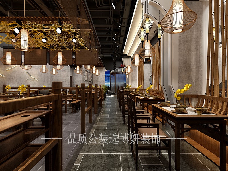 中式风格餐饮店装修设计效果图