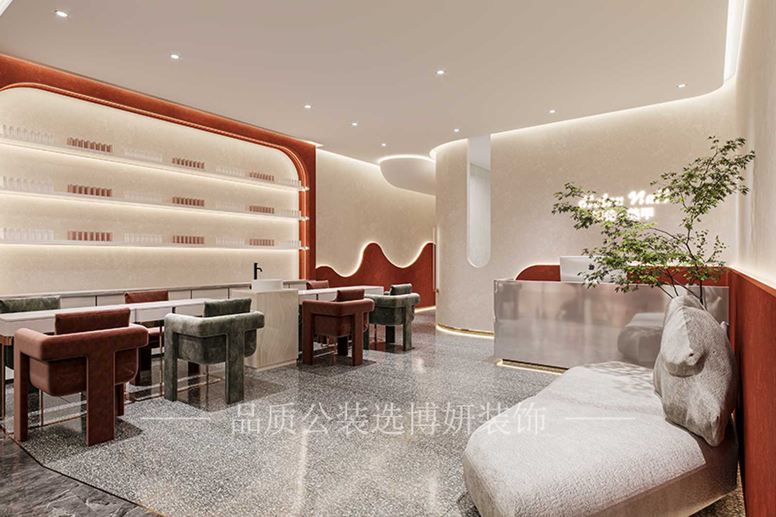 美甲店装修效果图,美甲店装修设计,美甲店设计,云南美甲店装修,昆明美甲店设计